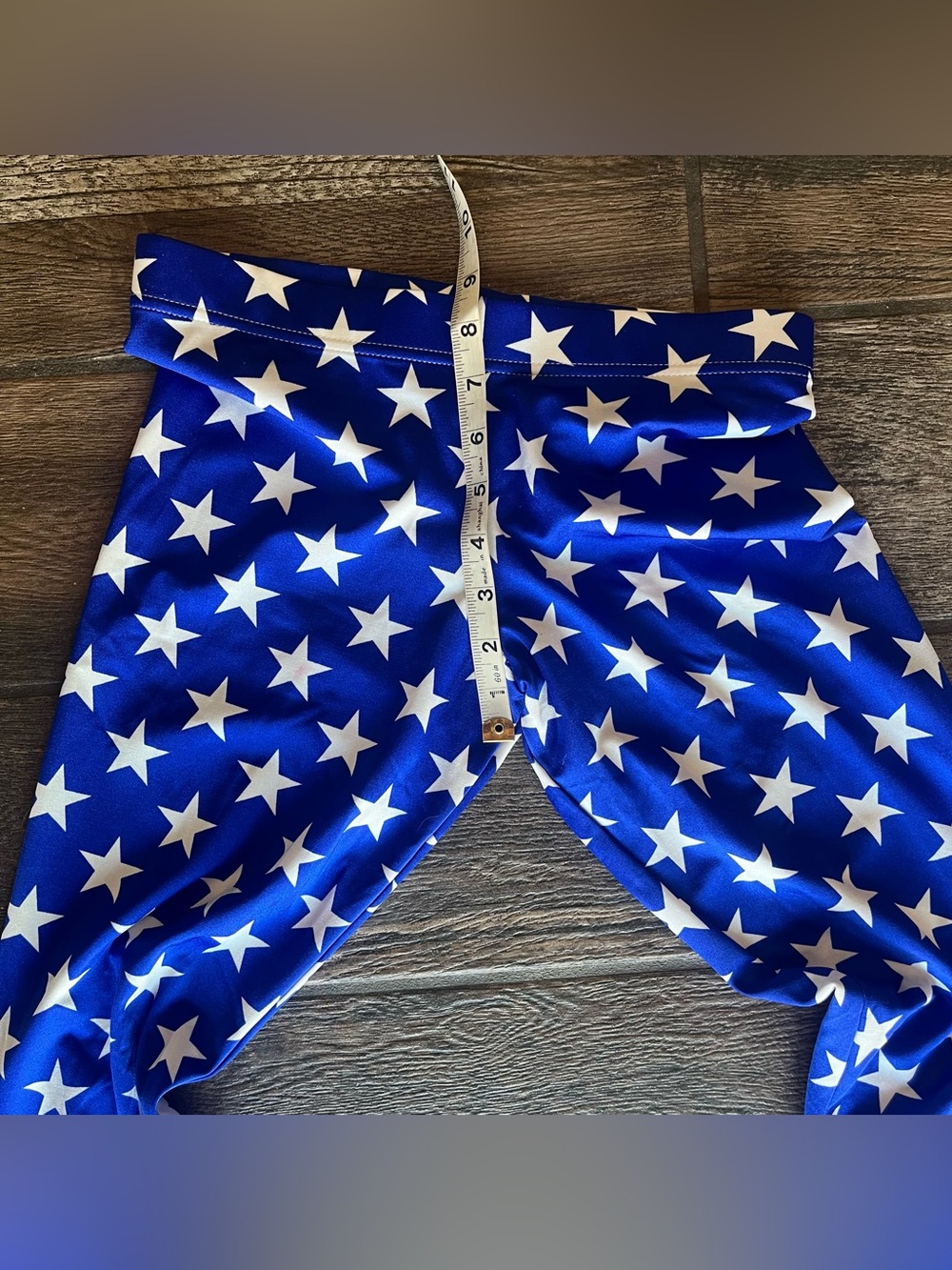 BlackMilk all over star print leggings blue background M bonus flag lips tank L - Picture 6 of 12